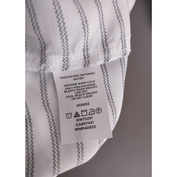 LOFT White and Black Striped Ruffled Strap Tank Top XS - Picture 5 of 6